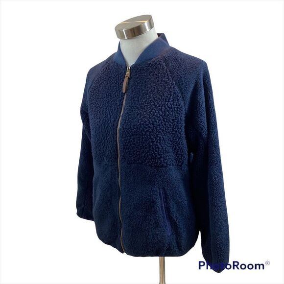 Ladies Burton Navy Blue Sherpa‎ Full Zipper Jacket Size Medium - Picture 1 of 10